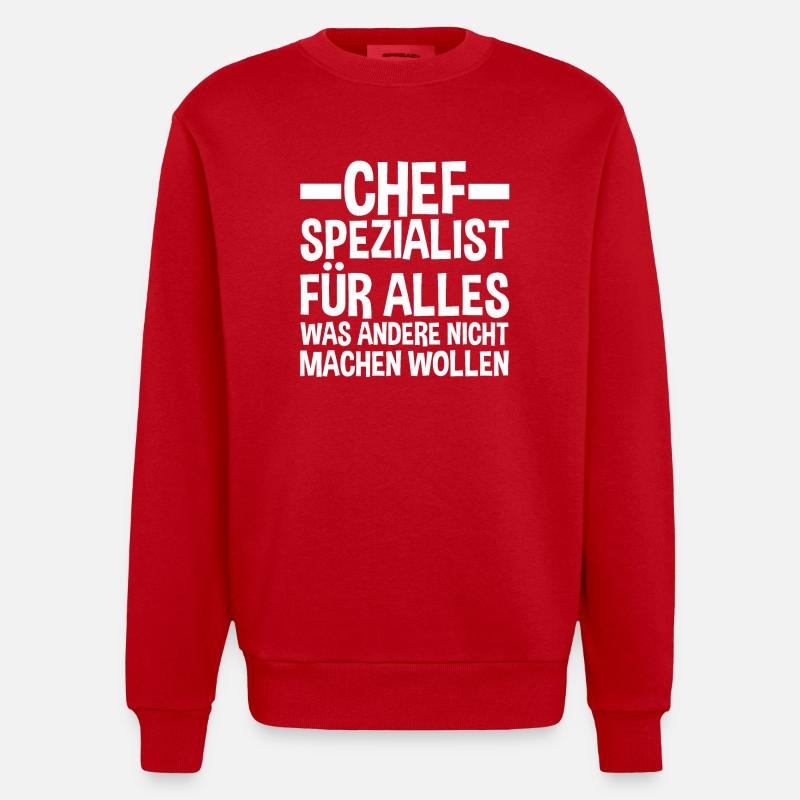 Teamleiter Chef Abschied - Heavyweight Oversized Organic Crew Neck Made in EU - Rot