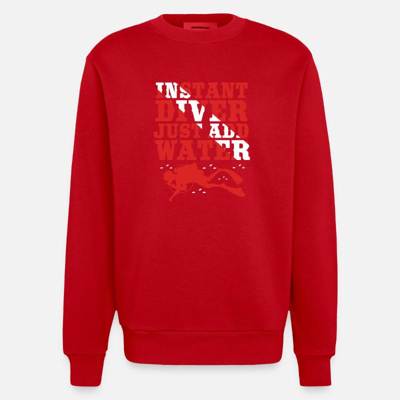 Tauchen - Heavyweight Oversized Organic Crew Neck Made in EU - Rot