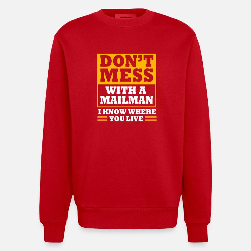 Postbote - Heavyweight Oversized Organic Crew Neck Made in EU - Rot