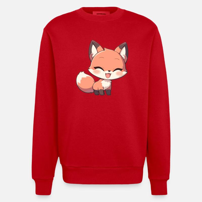 Foxes Fox - Heavyweight Oversized Organic Crew Neck Made in EU - red