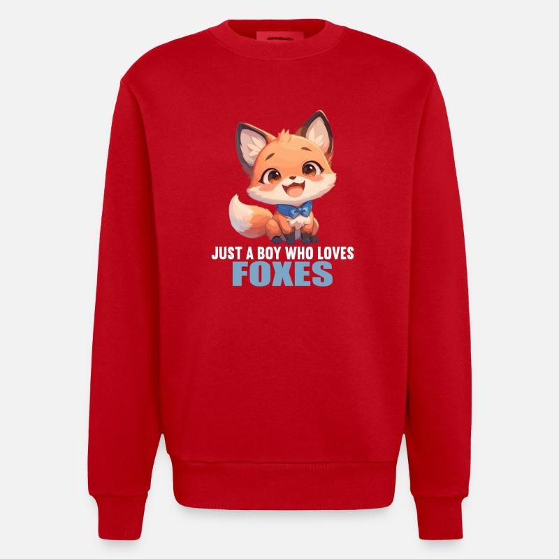 Foxes Fox - Heavyweight Oversized Organic Crew Neck Made in EU - red