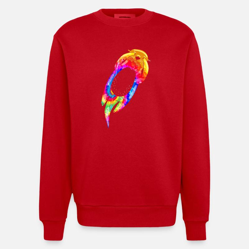 Loutre Tie Dye - Sweat bio épais oversize fabriqué en UE - rouge