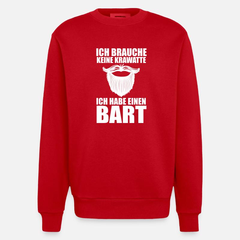 Bearded Bearded Beard - Heavyweight Oversized Organic Crew Neck Made in EU - red