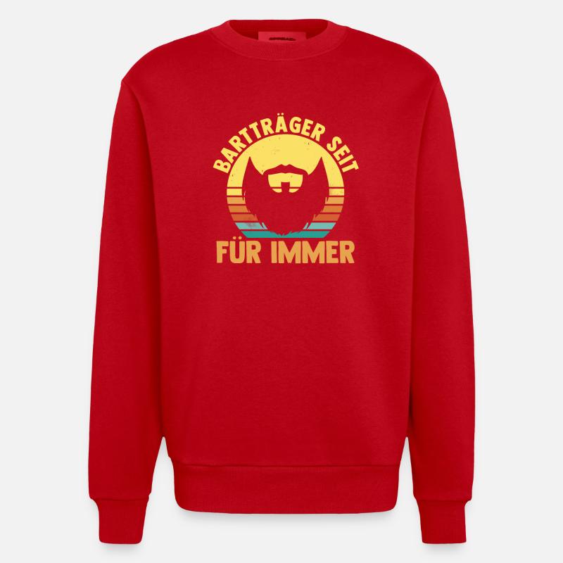 Bärtig Bartträger Bart - Heavyweight Oversized Organic Crew Neck Made in EU - Rot