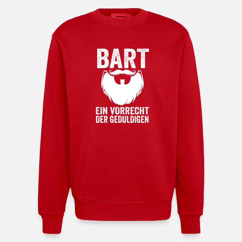 Bärtig Bartträger Bart - Heavyweight Oversized Organic Crew Neck Made in EU - Rot