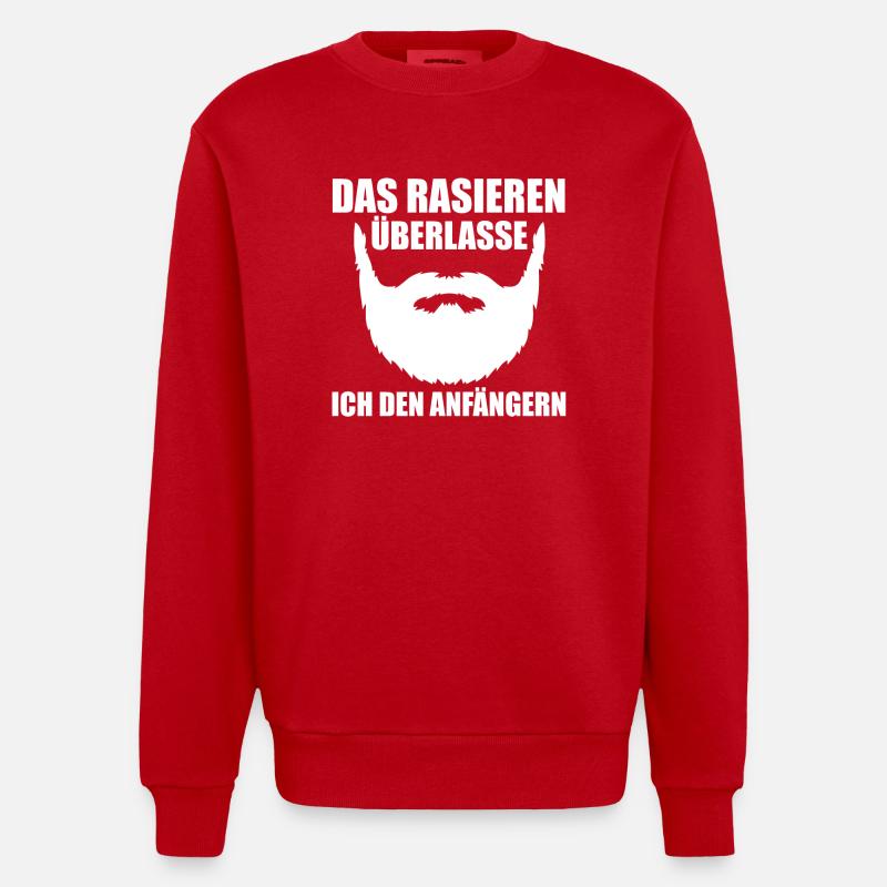Bärtig Bartträger Bart - Heavyweight Oversized Organic Crew Neck Made in EU - Rot