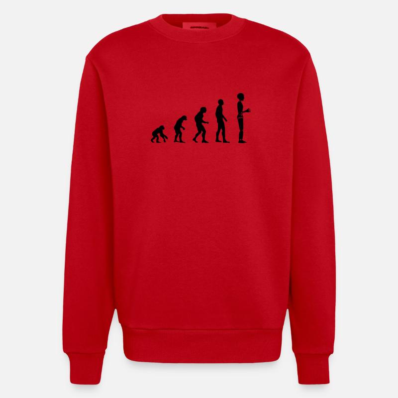 Artificial intelligence - Heavyweight Oversized Organic Crew Neck Made in EU - red