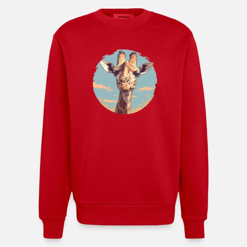 Giraffen Giraffe - Heavyweight Oversized Organic Crew Neck Made in EU - Rot