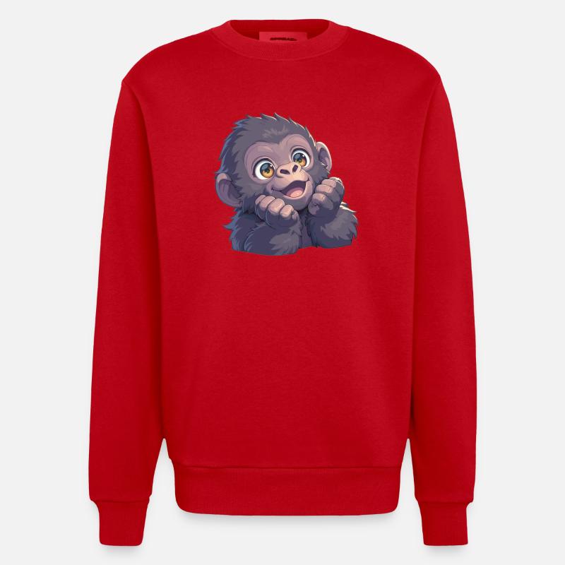 Gorilles Gorilles - Sweat bio épais oversize fabriqué en UE - rouge