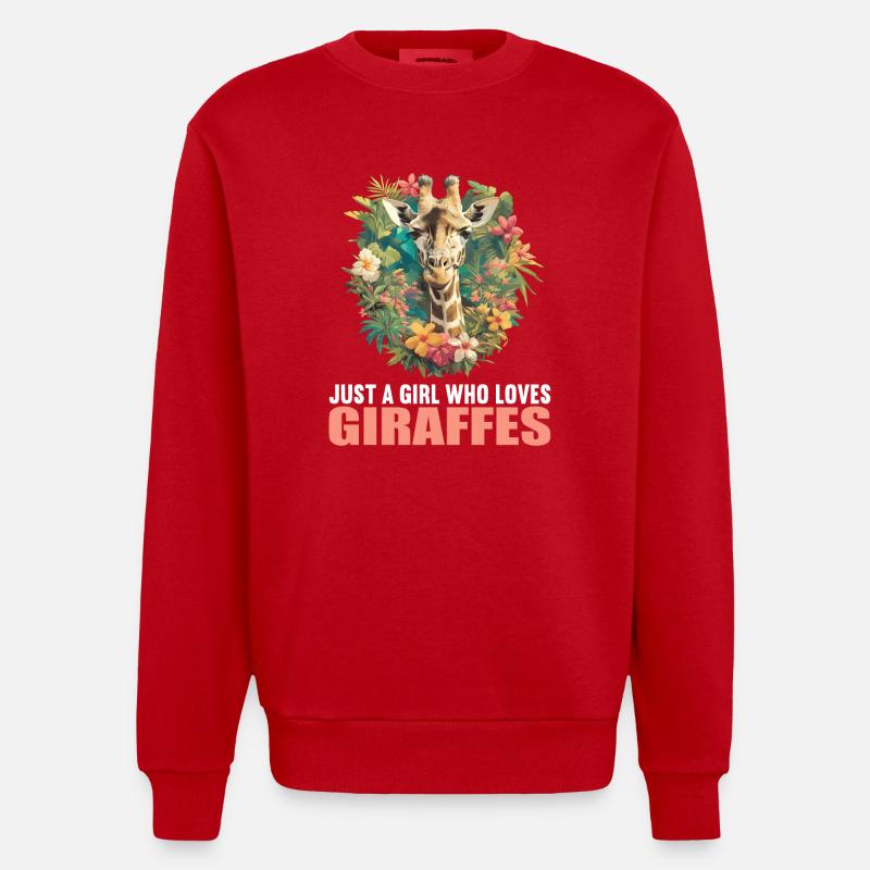 Giraffen Giraffe - Heavyweight Oversized Organic Crew Neck Made in EU - Rot