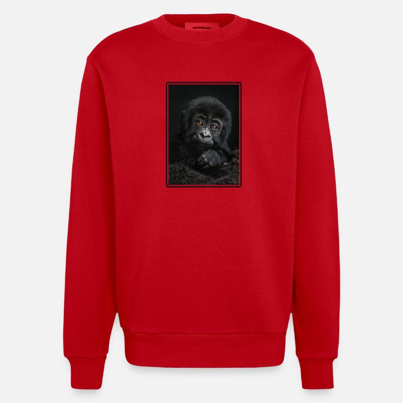 Gorilles Gorilles - Sweat bio épais oversize fabriqué en UE - rouge