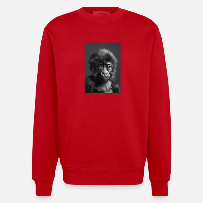 Gorilles Gorilles - Sweat bio épais oversize fabriqué en UE - rouge