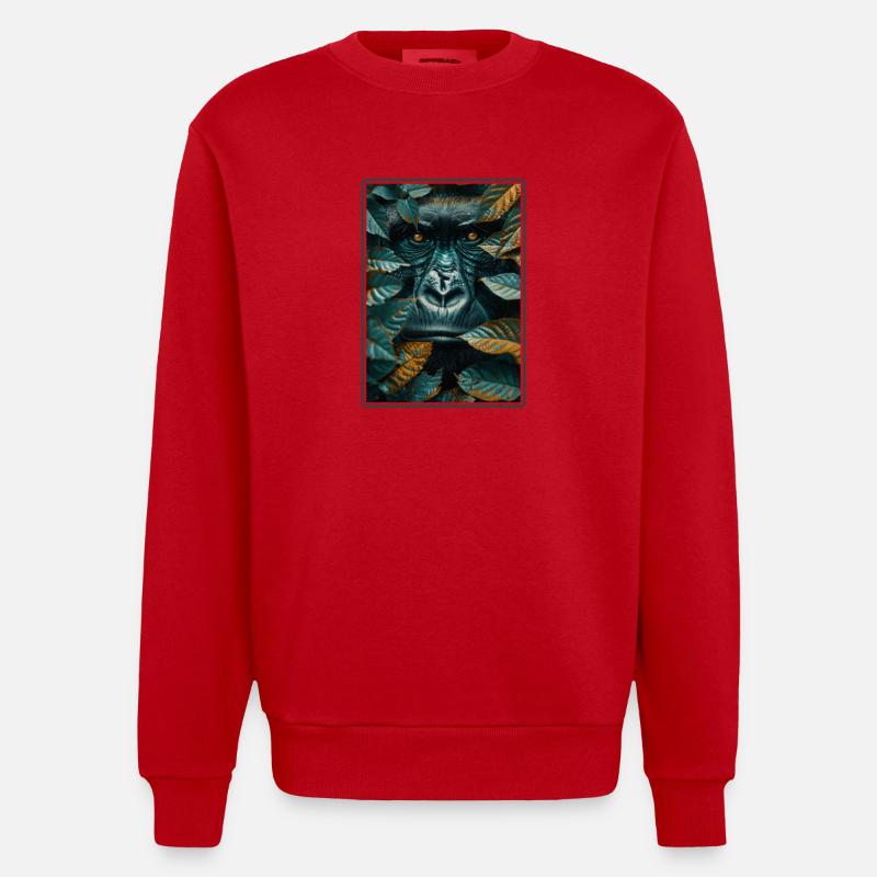Gorillas Gorilla - Heavyweight Oversized Organic Crew Neck Made in EU - red