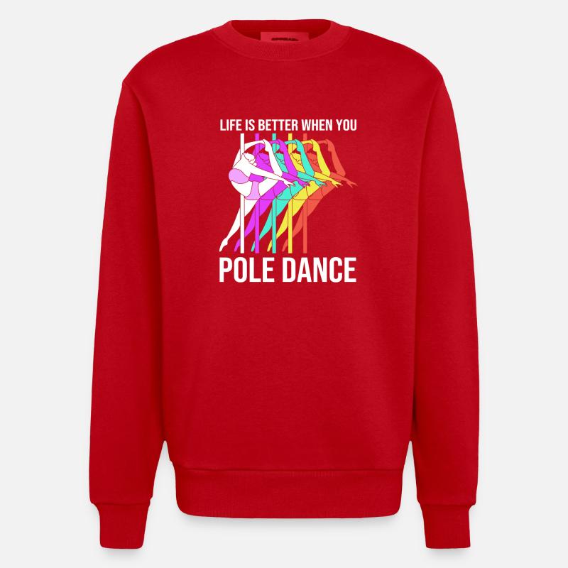Pole Dance - Sweat bio épais oversize fabriqué en UE - rouge