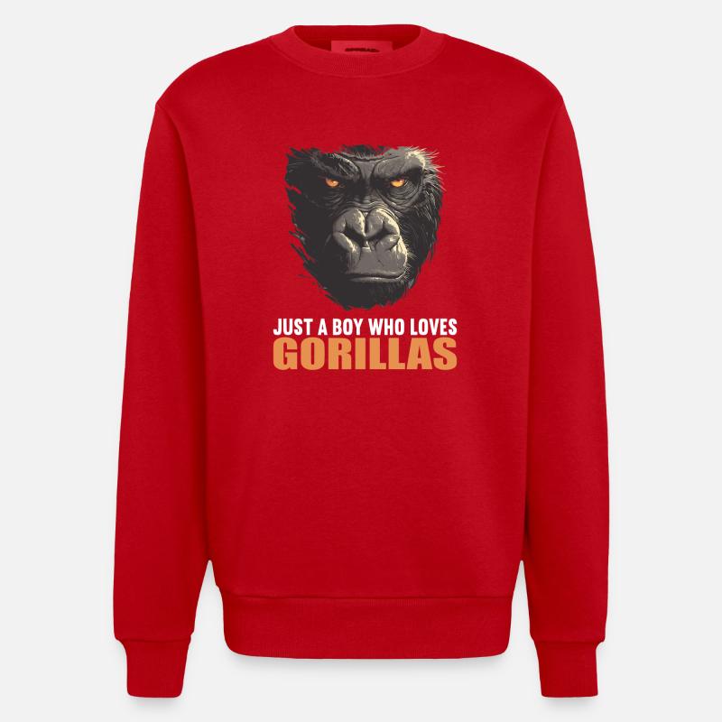 Gorillas Gorilla - Heavyweight Oversized Organic Crew Neck Made in EU - red