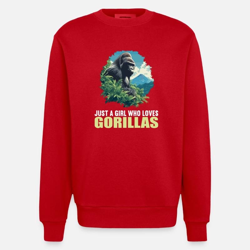 Gorillas Gorilla - Heavyweight Oversized Organic Crew Neck Made in EU - red