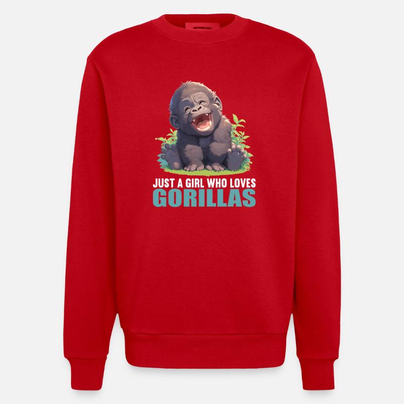 Gorilles Gorilles - Sweat bio épais oversize fabriqué en UE - rouge