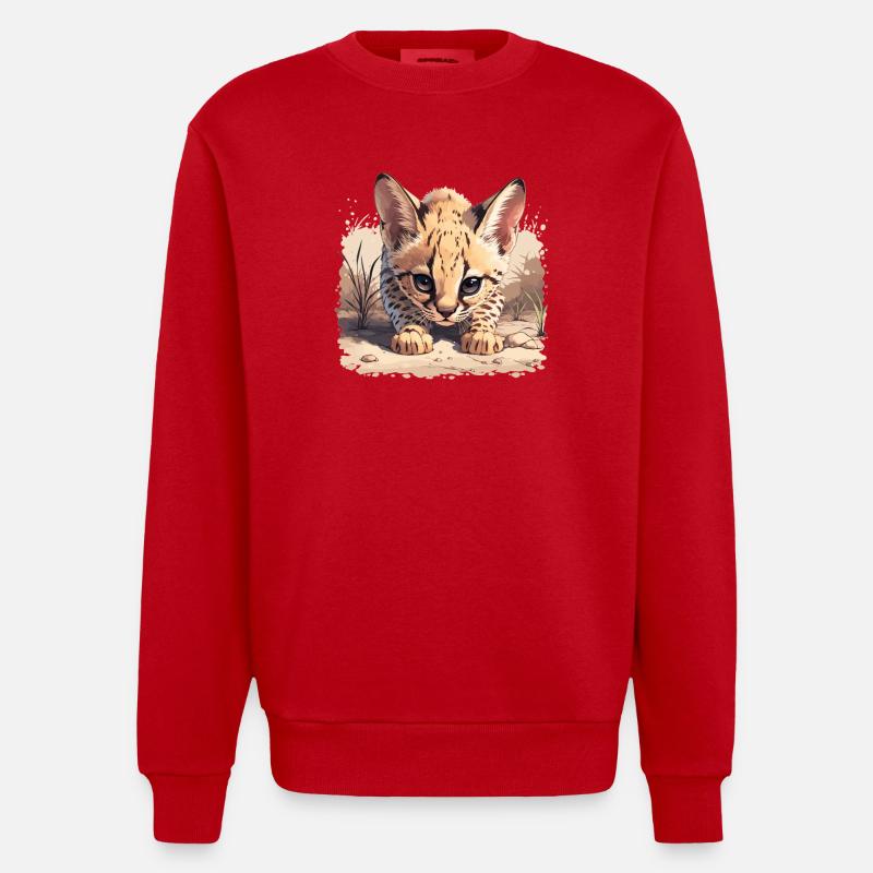 Servale Serval - Sweat bio épais oversize fabriqué en UE - rouge