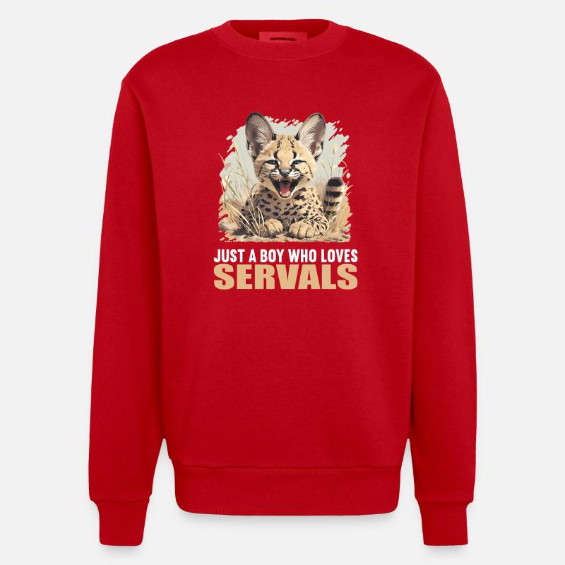 Servale Serval - Sweat bio épais oversize fabriqué en UE - rouge