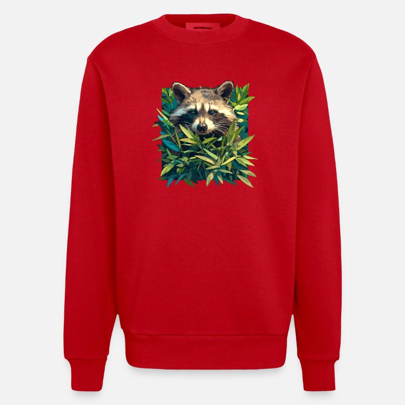 Waschbären Waschbär - Heavyweight Oversized Organic Crew Neck Made in EU - Rot