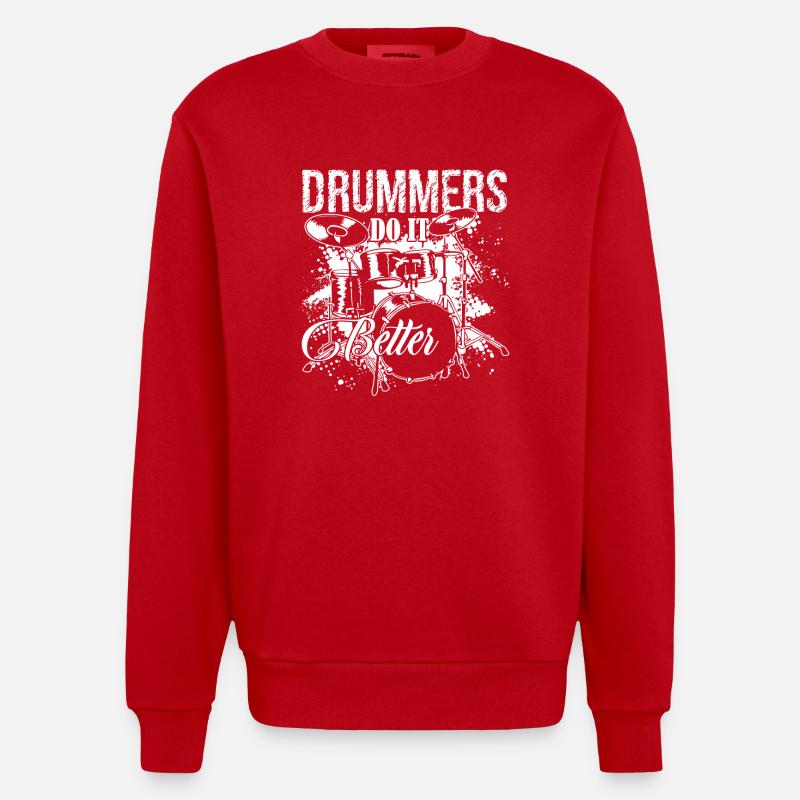 Drummer Do It Better - Heavyweight Oversized Organic Crew Neck Made in EU - red