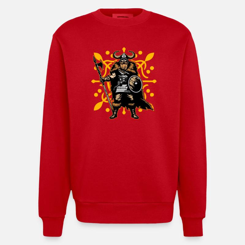 Wikinger - Heavyweight Oversized Organic Crew Neck Made in EU - Rot