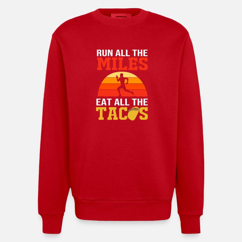 Marathon Marathonläufer - Heavyweight Oversized Organic Crew Neck Made in EU - Rot