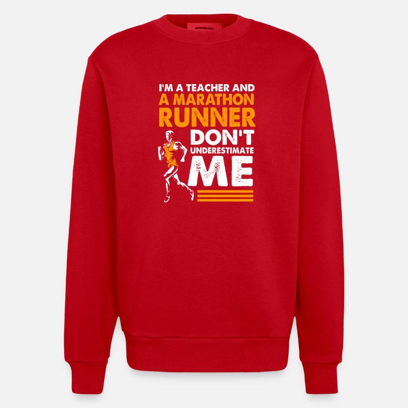 Marathon Marathonläufer - Heavyweight Oversized Organic Crew Neck Made in EU - Rot