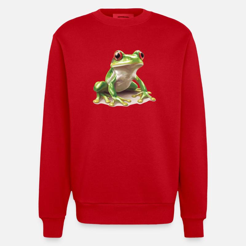 Frog Frogs - Heavyweight Oversized Organic Crew Neck Made in EU - red