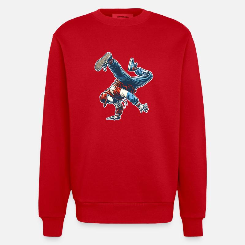 Breakdance - Heavyweight Oversized Organic Crew Neck Made in EU - Rot