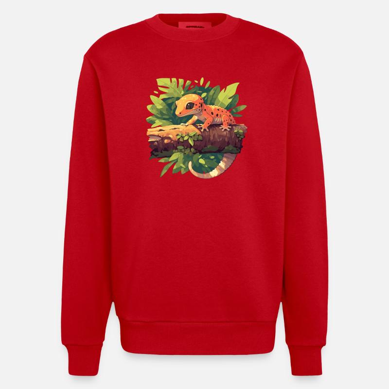Geckos Geckos - Sweat bio épais oversize fabriqué en UE - rouge