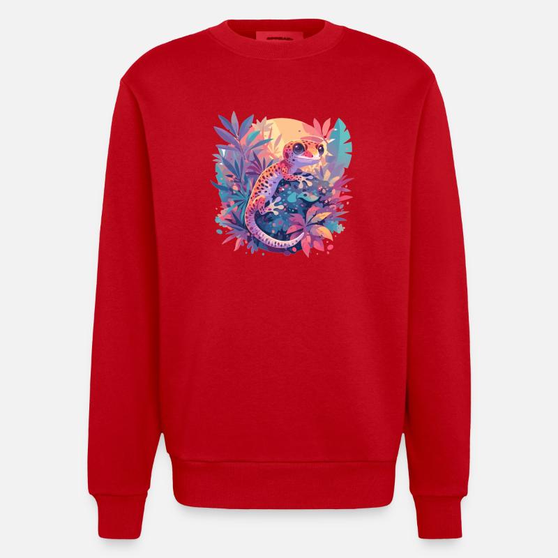 Geckos Geckos - Sweat bio épais oversize fabriqué en UE - rouge