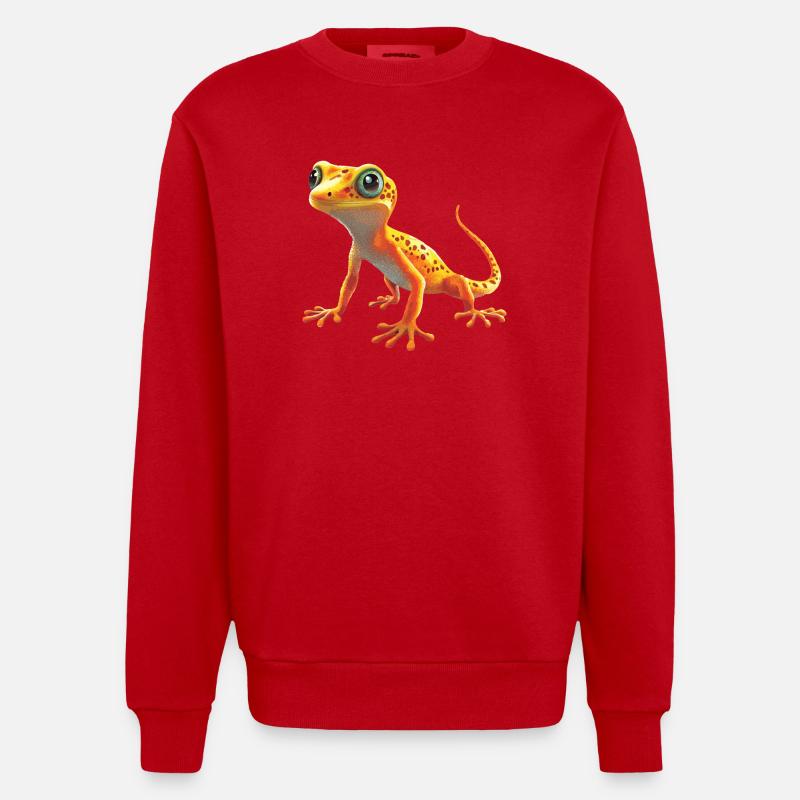 Geckos Geckos - Sweat bio épais oversize fabriqué en UE - rouge