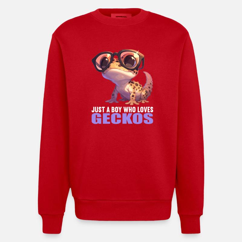 Geckos Geckos - Sweat bio épais oversize fabriqué en UE - rouge