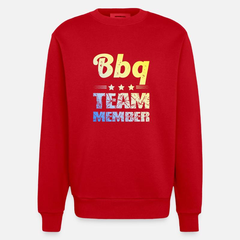 Équipe de barbecue - Sweat bio épais oversize fabriqué en UE - rouge