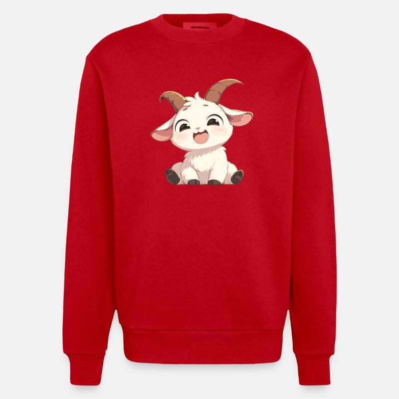 Chèvres chèvre - Sweat bio épais oversize fabriqué en UE - rouge