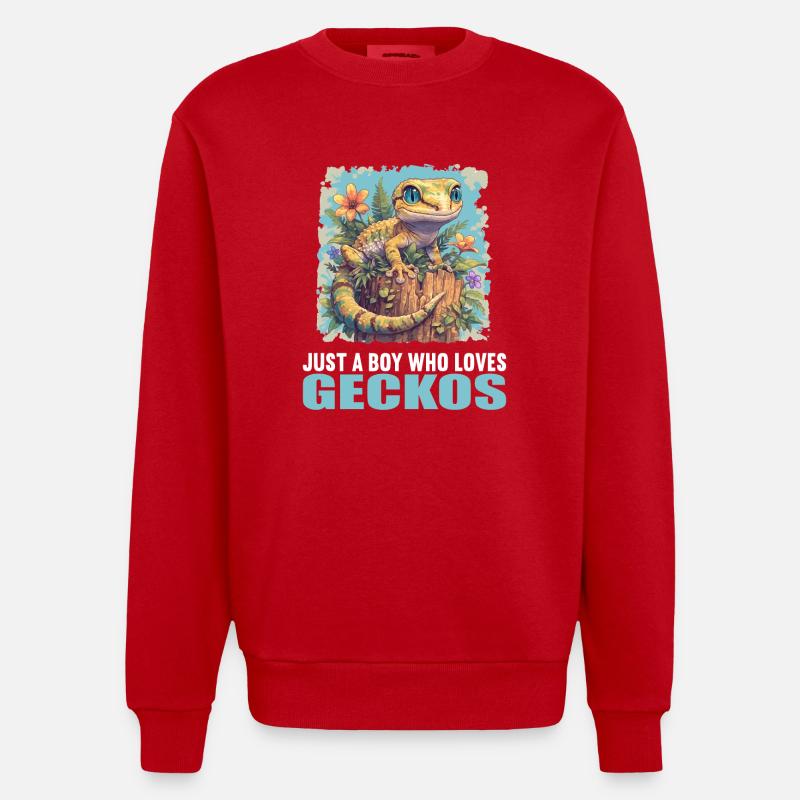 Geckos Geckos - Sweat bio épais oversize fabriqué en UE - rouge