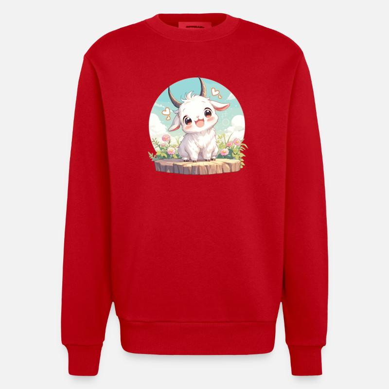 Chèvres chèvre - Sweat bio épais oversize fabriqué en UE - rouge