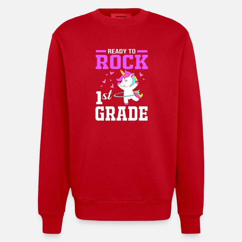 Erstklässler - Heavyweight Oversized Organic Crew Neck Made in EU - Rot