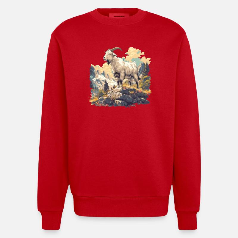 Chèvres chèvre - Sweat bio épais oversize fabriqué en UE - rouge