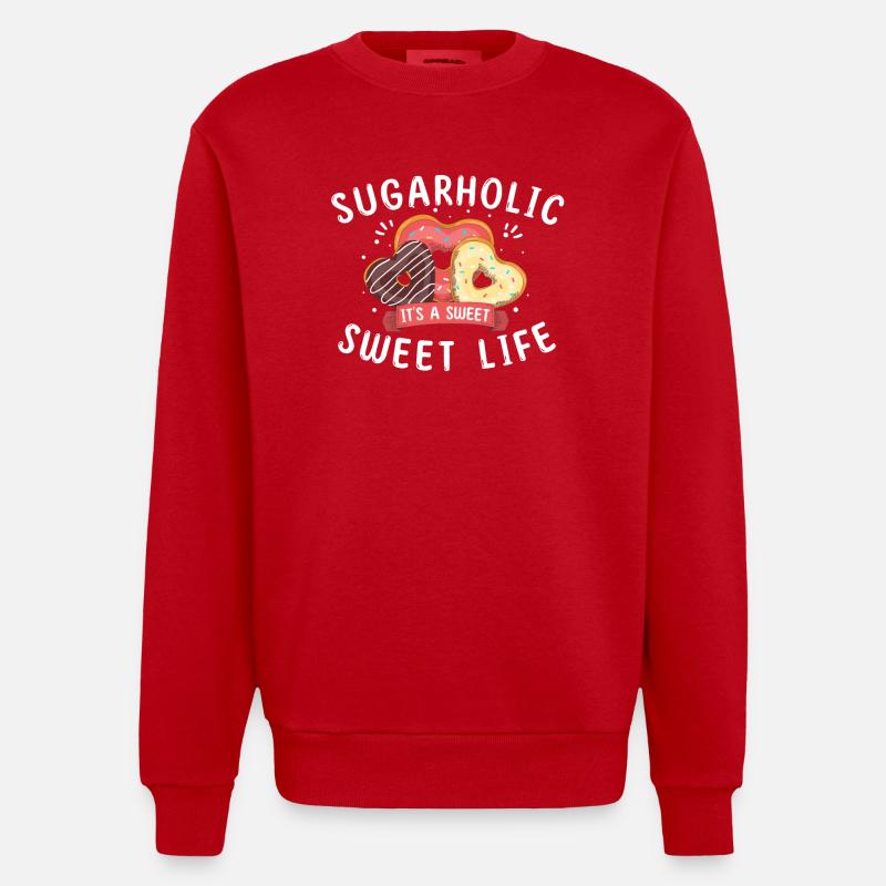 Passionné de sucreries sucrées - Sweat bio épais oversize fabriqué en UE - rouge