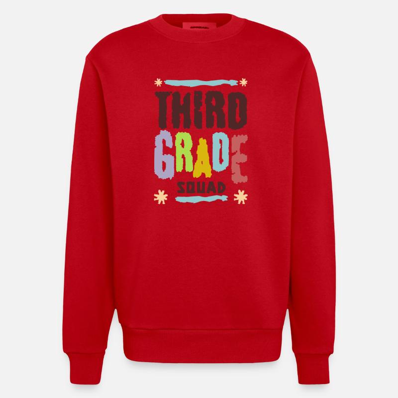 Kader dritte Klasse Schule - Heavyweight Oversized Organic Crew Neck Made in EU - Rot