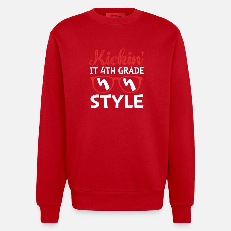 4e année - Sweat bio épais oversize fabriqué en UE - rouge