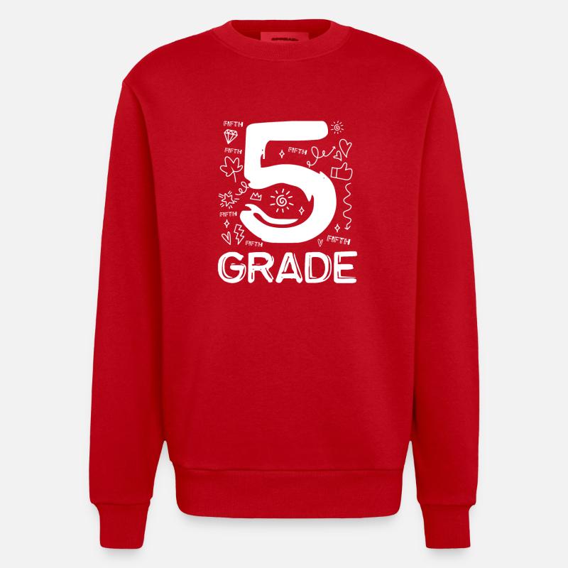 5. Klasse - Heavyweight Oversized Organic Crew Neck Made in EU - Rot