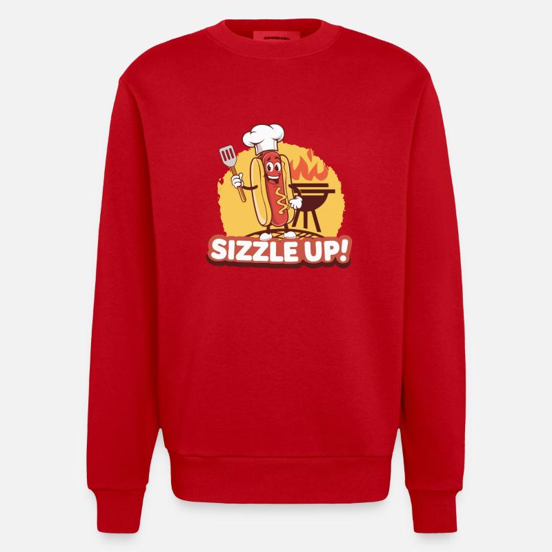 GRÉSILLEMENT - Sweat bio épais oversize fabriqué en UE - rouge