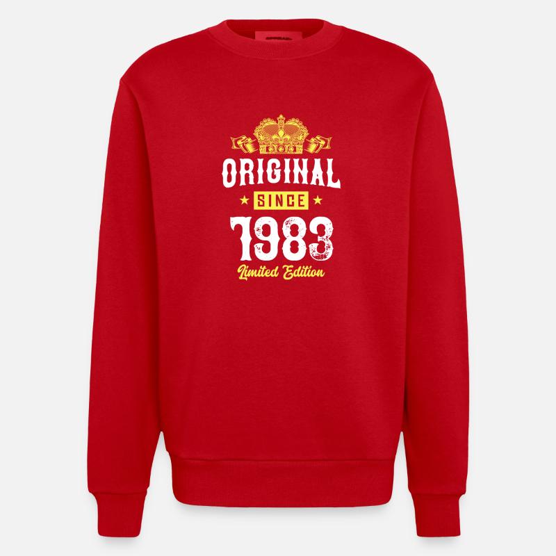 1983 Édition limitée - Sweat bio épais oversize fabriqué en UE - rouge