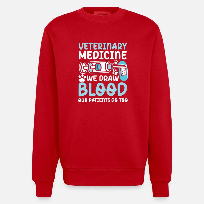 Veterinary Medicine - Heavyweight Oversized Organic Crew Neck Made in EU - Rot