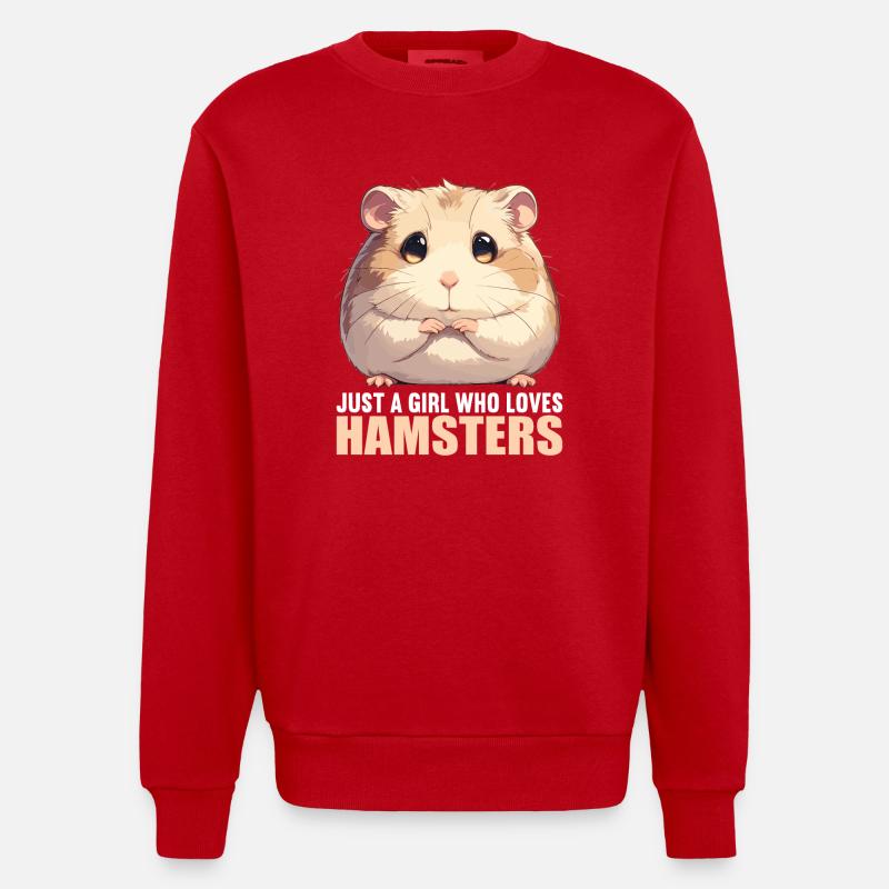 Hamster - Sweat bio épais oversize fabriqué en UE - rouge