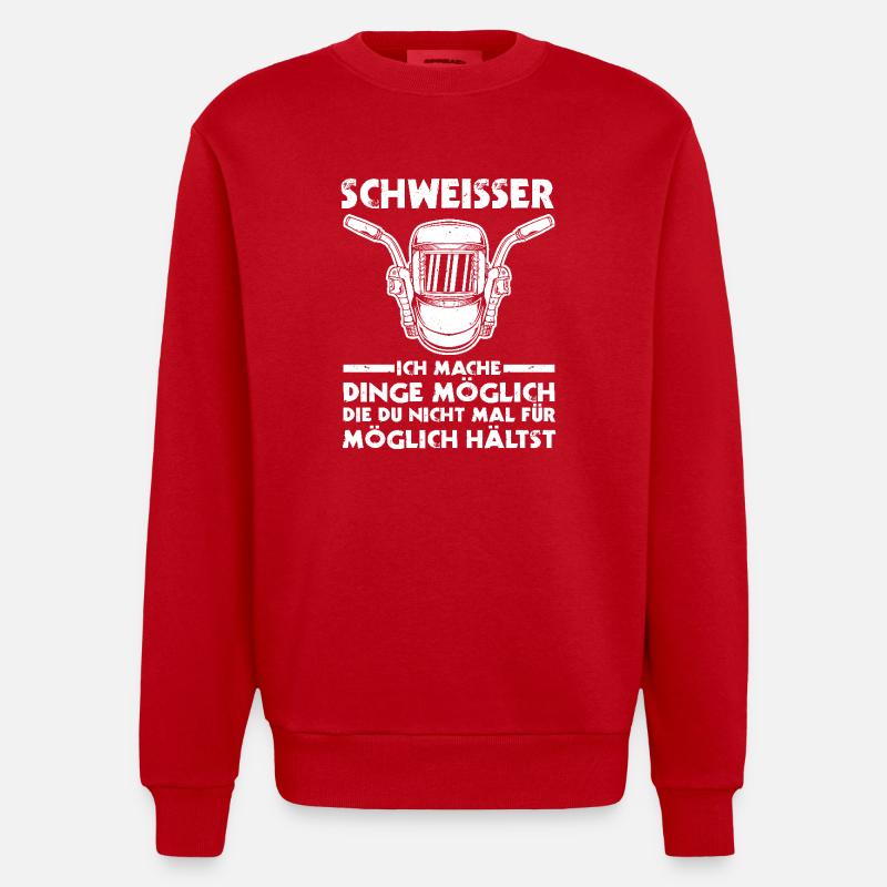 Soudage Soudeurs Soudeurs - Sweat bio épais oversize fabriqué en UE - rouge