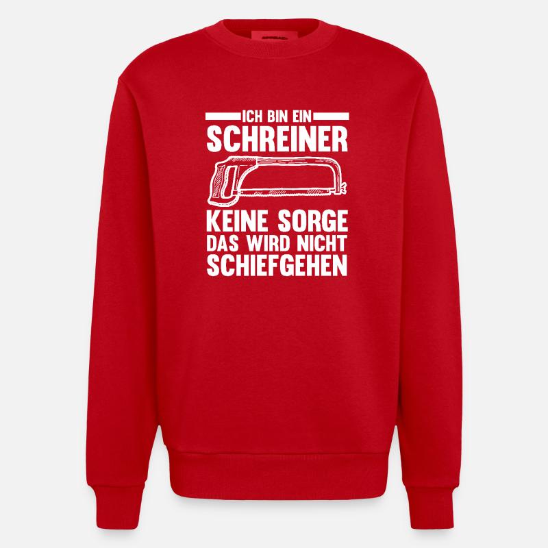Carpenter, Carpenter, Carpenter - Heavyweight Oversized Organic Crew Neck Made in EU - red